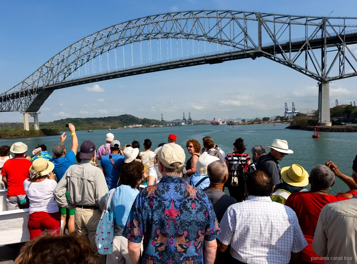 Gatun Locks gates closing during a Panama Canal full transit cruise
